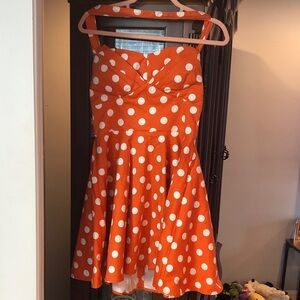 Vintage IXIA Yellow Polka-dot Halter Mini Fit and Flare 50s Inspired Retro🥰🥰 L